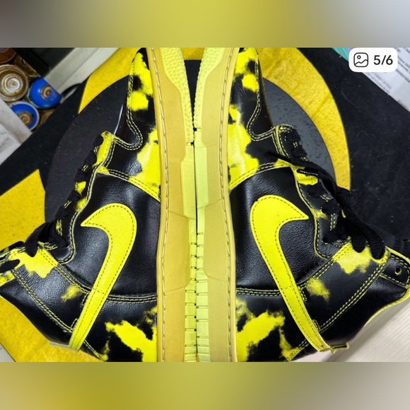 Nike Black and Yellow High-Top Sneakers - Picture 2 of 7